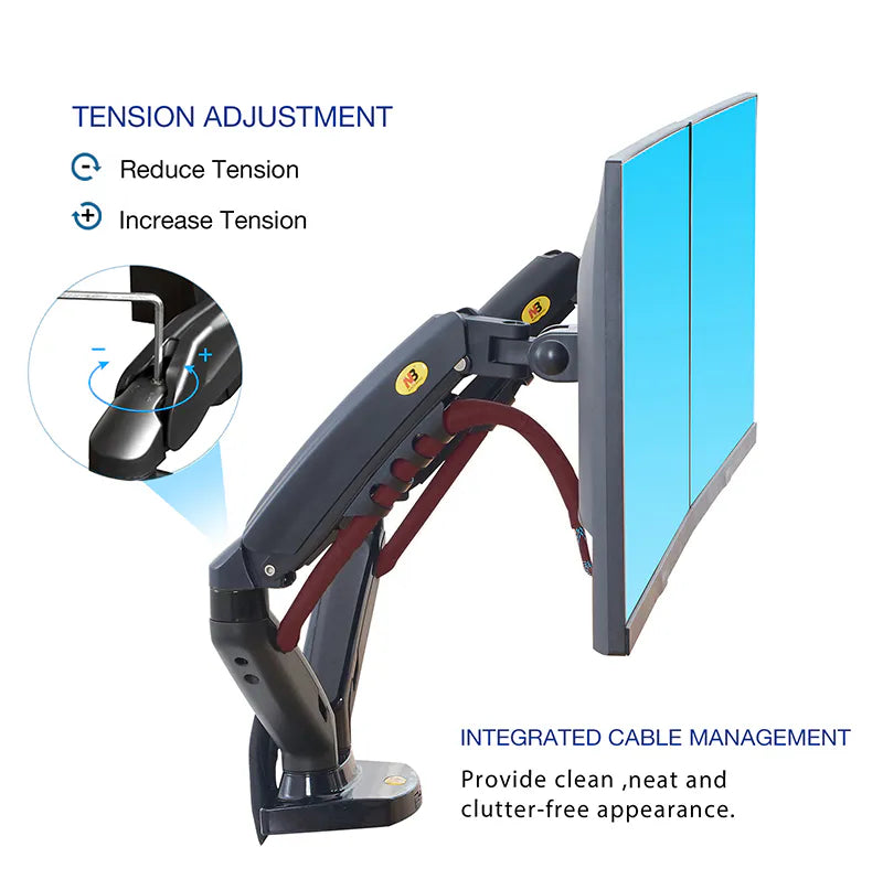 Dual Monitor Desk Mount Adjustable Arms for 17-32 Screens F160
