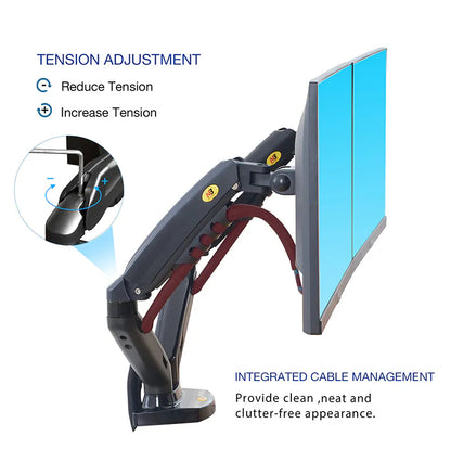 Dual Monitor Desk Mount Adjustable Arms for 17-32 Screens F160