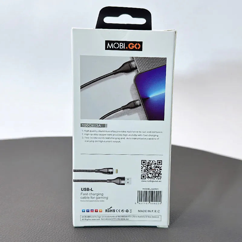Mobigo GO101 1m USB-A to Lightning cable