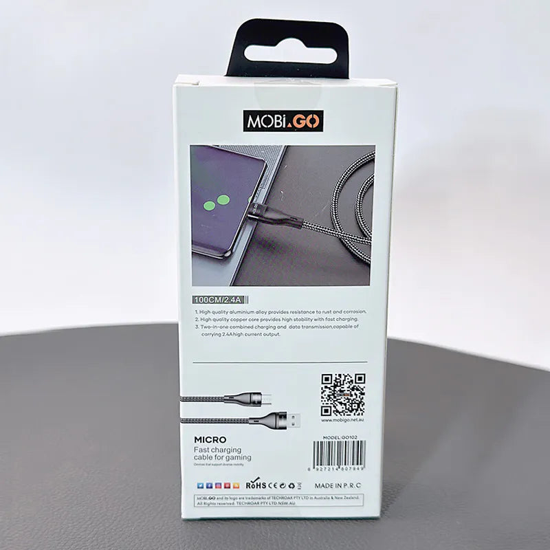 Mobigo GO102 1m USB-A to Micro cable