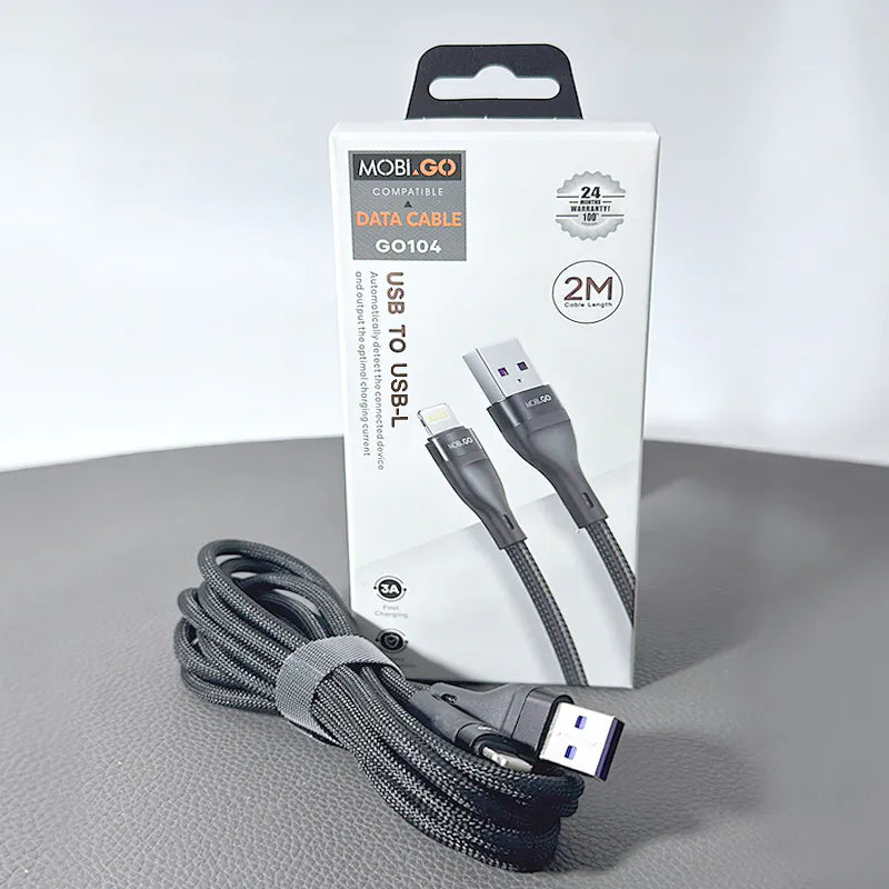 Mobigo GO104 2m USB-A to Lightning cable