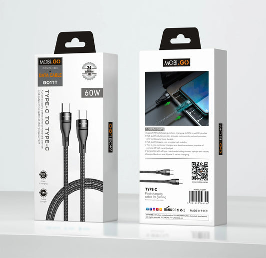 Mobigo GO1TT 1m 65W Type-C to C cable