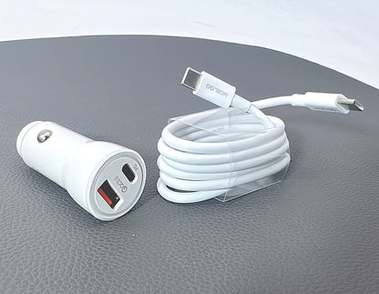 Mobigo GO200PDC 38W USB A+C car charger with Type-C to C combo