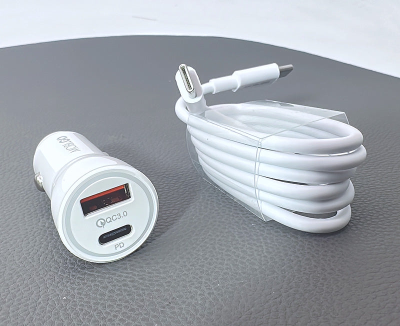 Mobigo GO200PDC 38W USB A+C car charger with Type-C to C combo