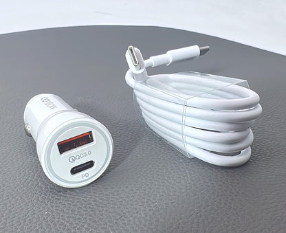 Mobigo GO200PDC 38W USB A+C car charger with Type-C to C combo