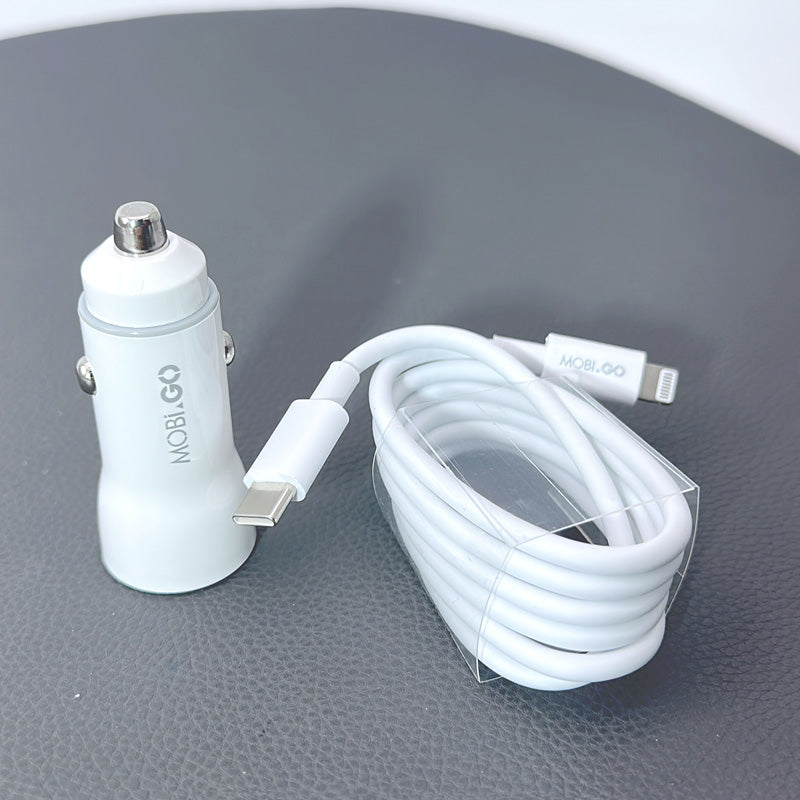 Mobigo GO200PDL 38W 2 UAB car charger with Type-C to Lightning combo