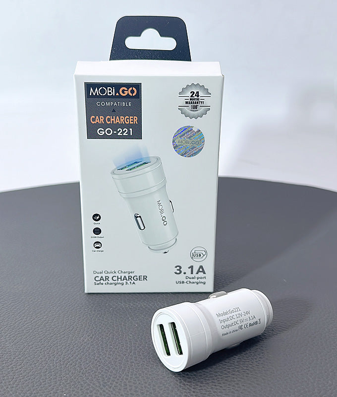Mobigo GO221 3.1A 2 USB car charger