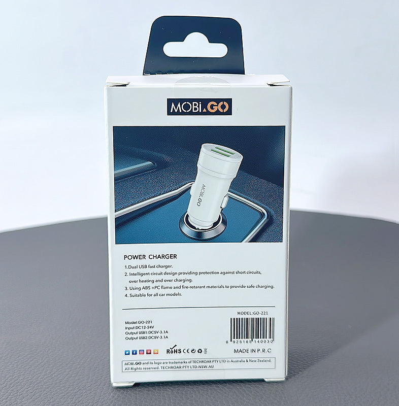 Mobigo GO221 3.1A 2 USB car charger
