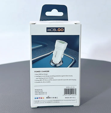 Mobigo GO221 3.1A 2 USB car charger