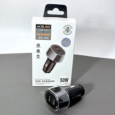 Mobigo GO222 50W Dual Quick Charger Car Charger