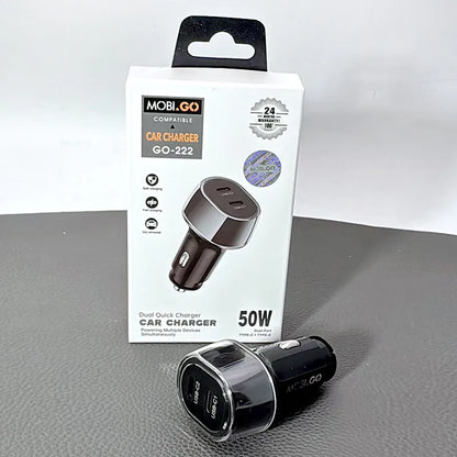 Mobigo GO222 50W Dual Quick Charger Car Charger