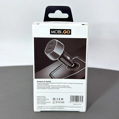 Mobigo GO222 50W Dual Quick Charger Car Charger
