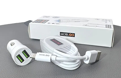 Mobigo GO221L 3.1A 2USB Car Charger with USB-A to Lightning Combo