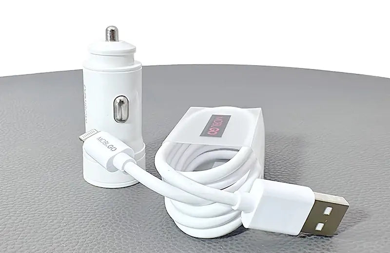 Mobigo GO221L 3.1A 2USB Car Charger with USB-A to Lightning Combo