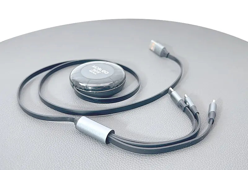 Mobigo GO2TLM 1m 6A 3 in 1 Retractable Charging Cable