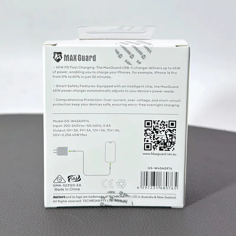 Maxguard GSW45A0974 PD 45W wall charger