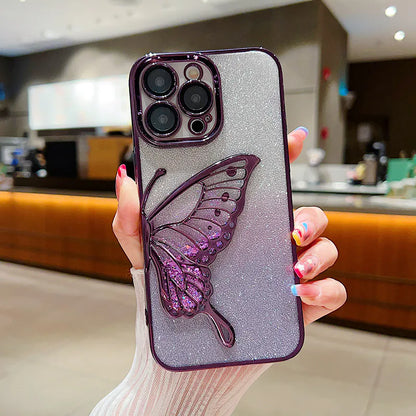 Case for Iphone 16 Pro max 6.9 Kinglink Glitter Sandy Butterfly