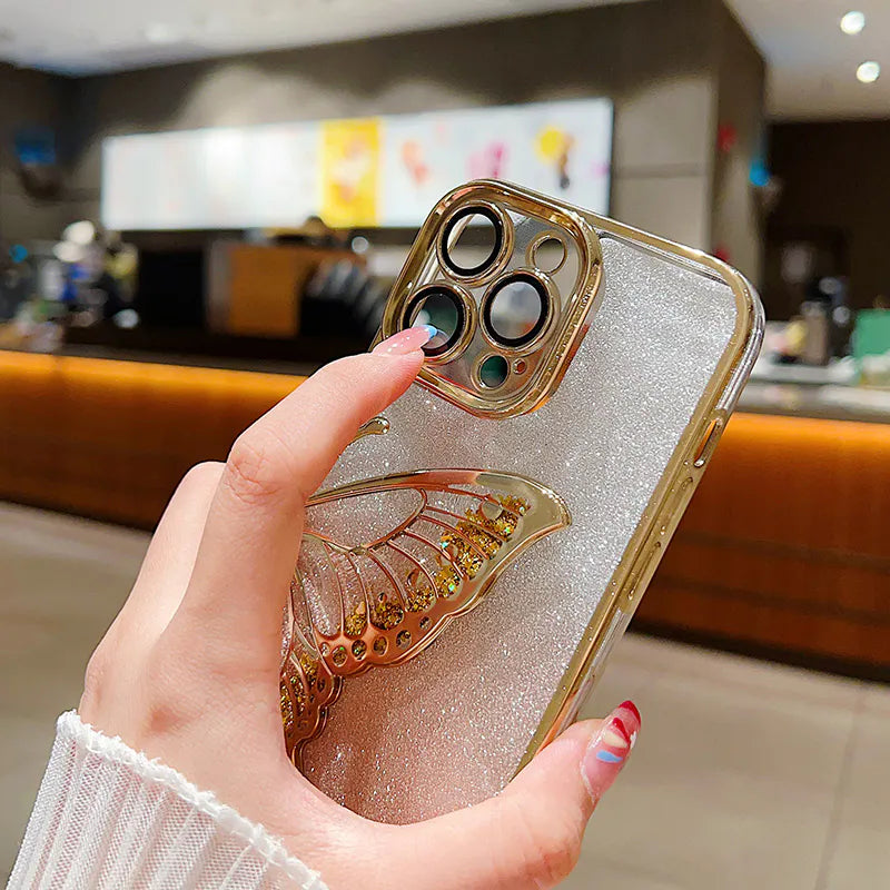 Case for iPhone 17 Pro max 6.9 Kinglink Glitter Sandy Butterfly