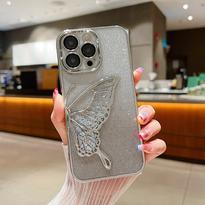 Case for Iphone 17e/16e Kinglink Glitter Sandy Butterfly