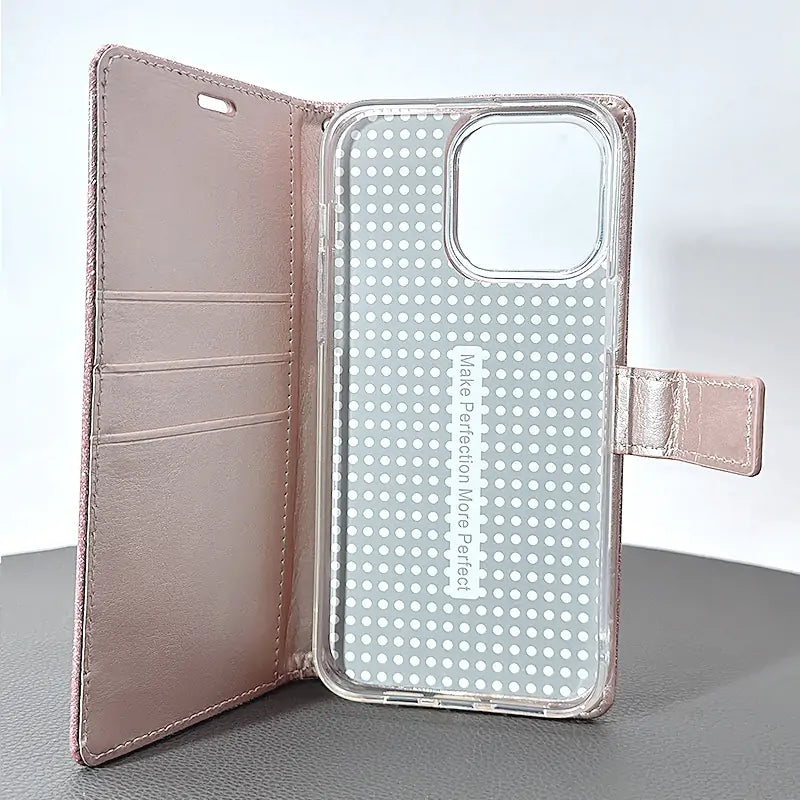 Case for iPhone 16 Pro max 6.9 Glitter Bluemoon Wallet