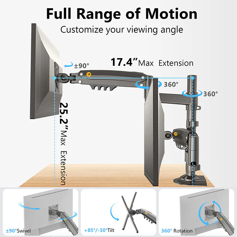 Dual Monitor Arm for Desktops NB-H180