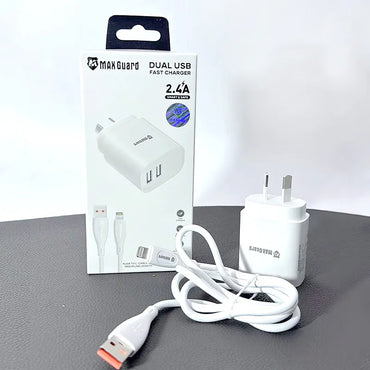 Maxguard KAC01L 2.4A wall charger with USB to L combo