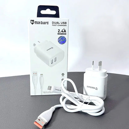 Maxguard KAC01L 2.4A wall charger with USB to L combo
