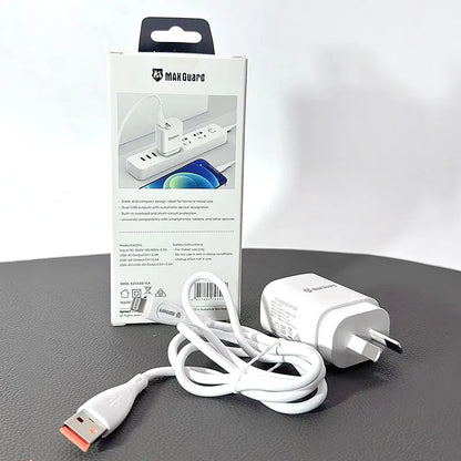 Maxguard KAC01L 2.4A wall charger with USB to L combo