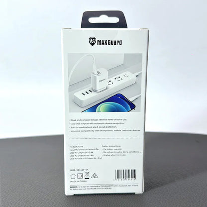 Maxguard KAC01L 2.4A wall charger with USB to L combo