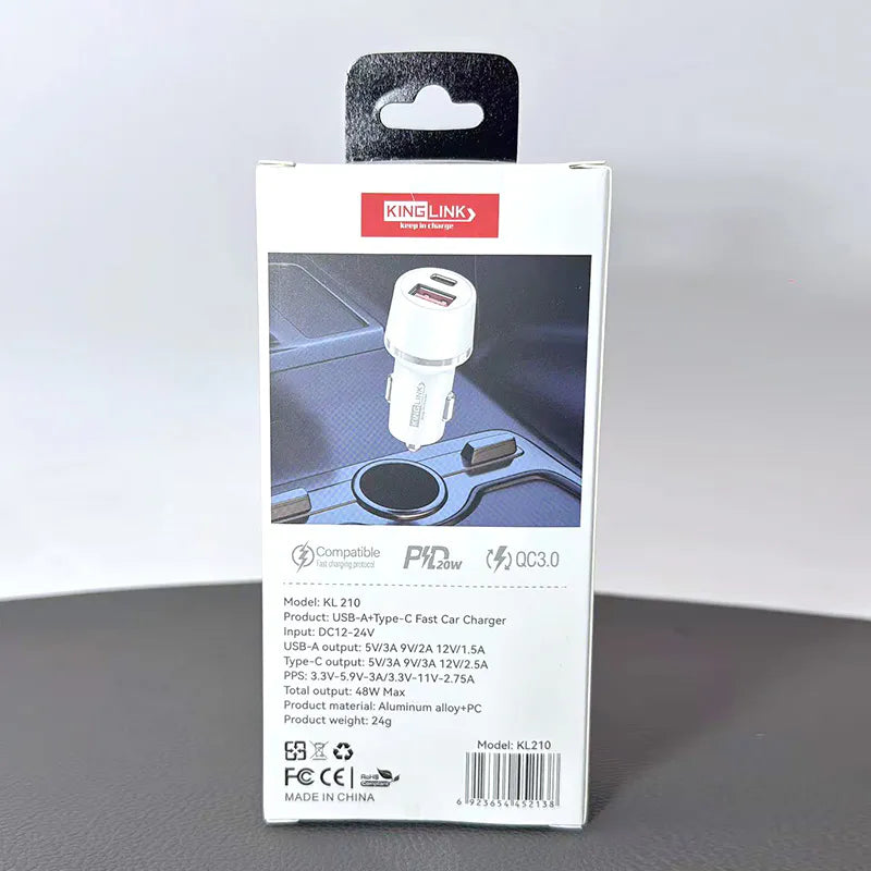 Kinglink KL210 20W 2 USB A+C car charger