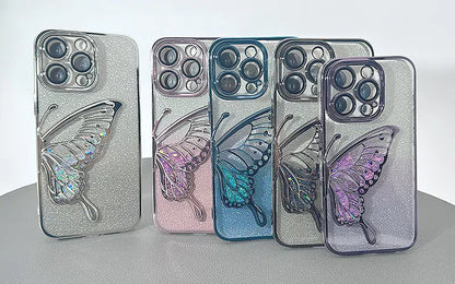 Case for Iphone 13 6.1 Kinglink Glitter Sandy Butterfly