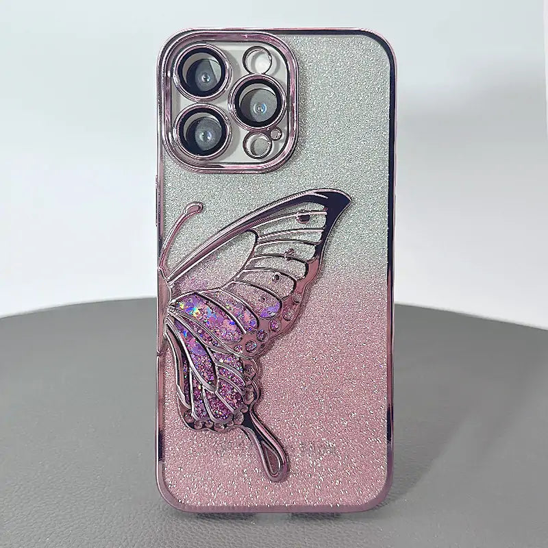 Case for Iphone 12 Pro 6.1 Kinglink Glitter Sandy Butterfly
