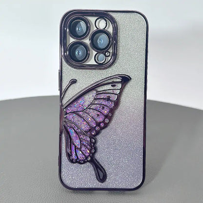 Case for Iphone 15 Pro 6.1 Kinglink Glitter Sandy Butterfly