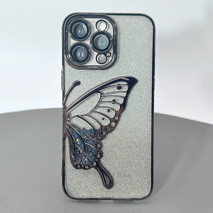 Case for Iphone 13 6.1 Kinglink Glitter Sandy Butterfly