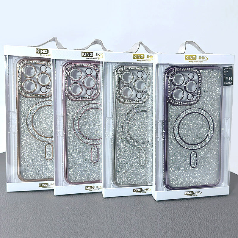 Case for iPhone 15 Pro max 6.7 Kinglink Glitter Bling Design MagFit