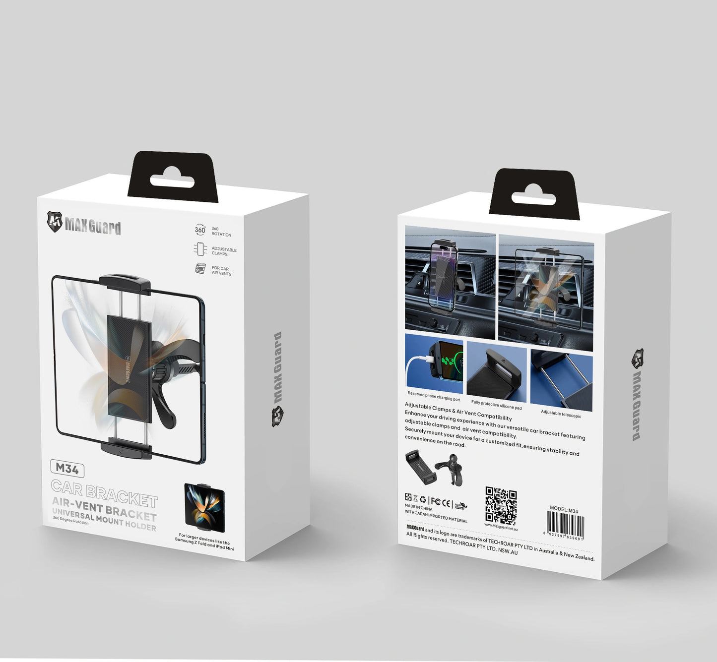 Maxguard M34 Air-Vent Bracket Car Holder (for Z Fold & iPad)