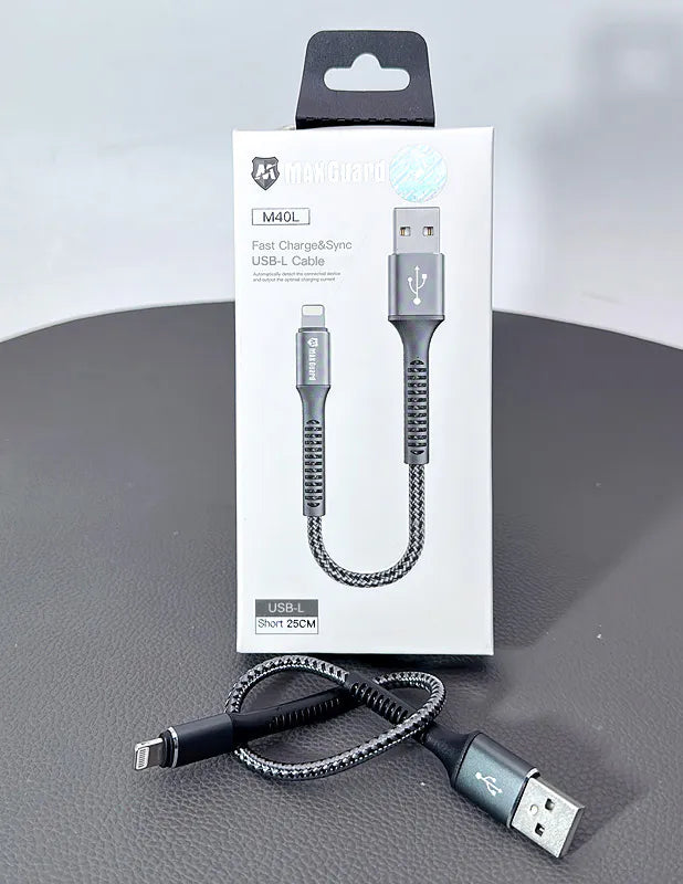 Maxguard M40L 25cm USB-A to Lightning cable