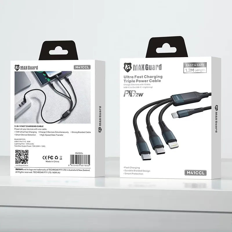 Maxguard M41CCL 1.2m Triple Power Cable