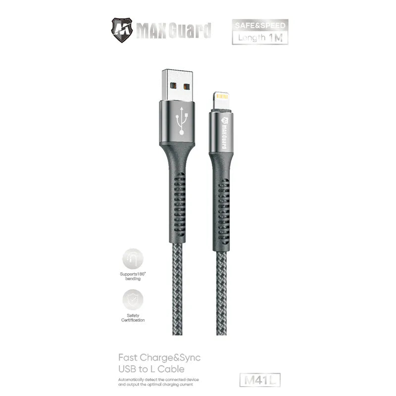 Maxguard M41L 1m USB-A to Lightning cable