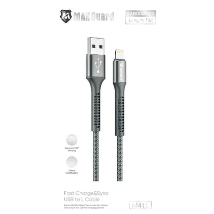Maxguard M41L 1m USB-A to Lightning cable