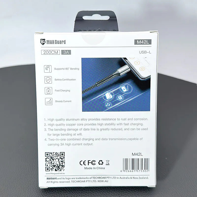 Maxguard M42L 2m USB-A to Lightning cable