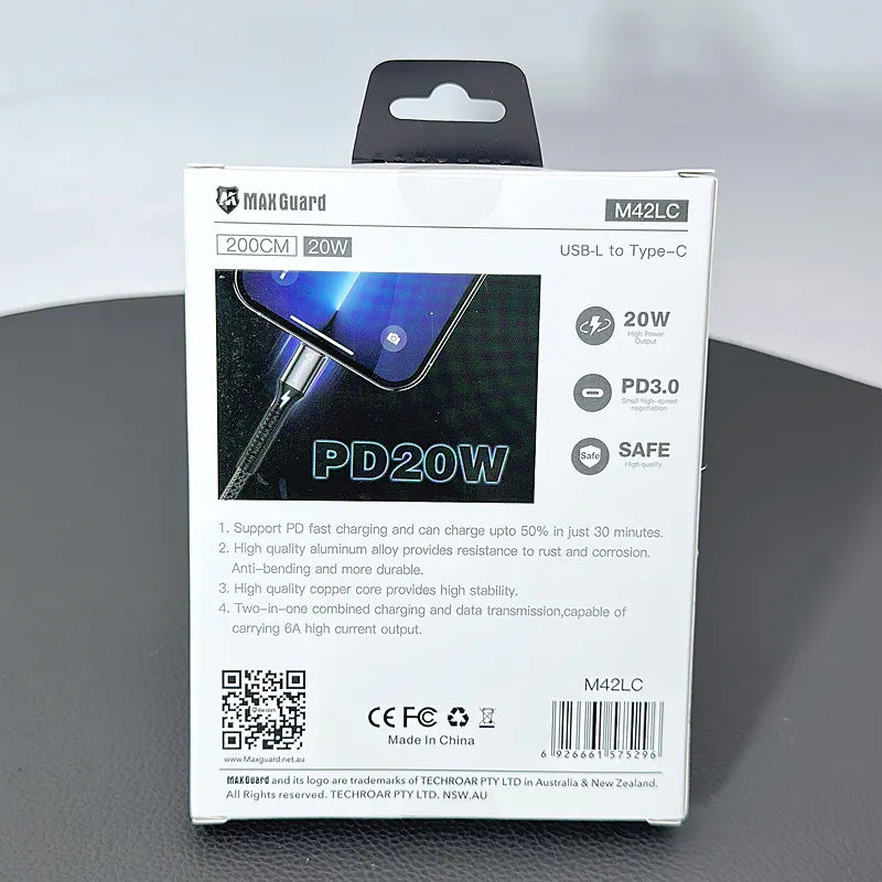 Maxguard M42LC 2m 20W Type-C to Lightning cable
