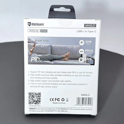 Maxguard M43LC 3m 20W Type-C to Lightning cable