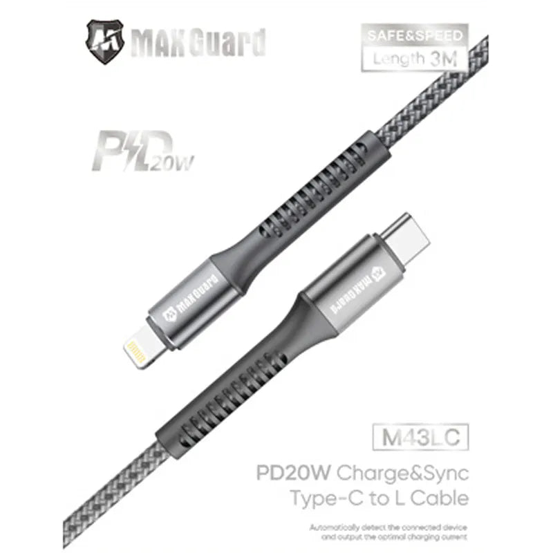 Maxguard M43L 3m USB-A to Lightning cable