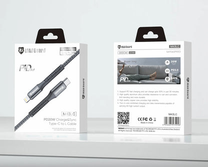 Maxguard M43LC 3m 20W Type-C to Lightning cable