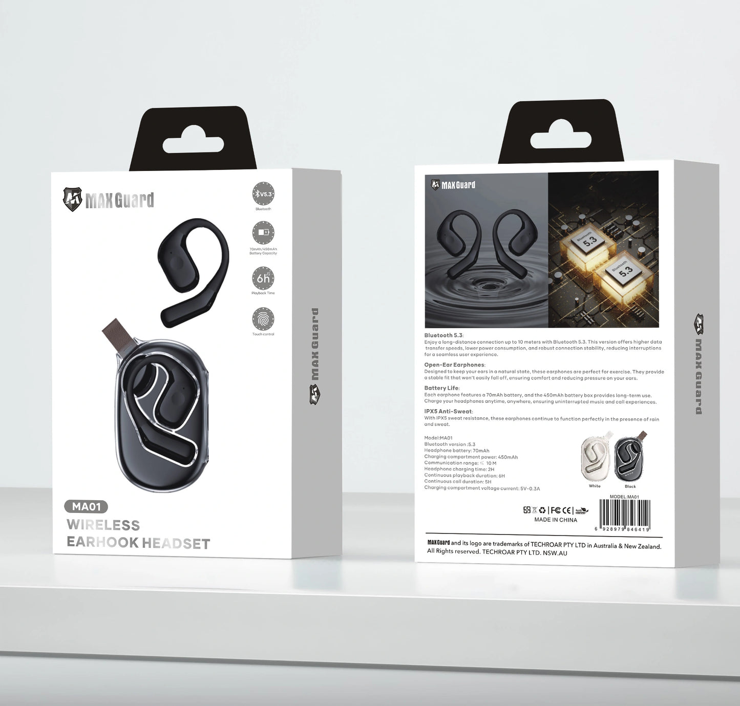 Maxguard MA01 Bluetooth Earhook earphone