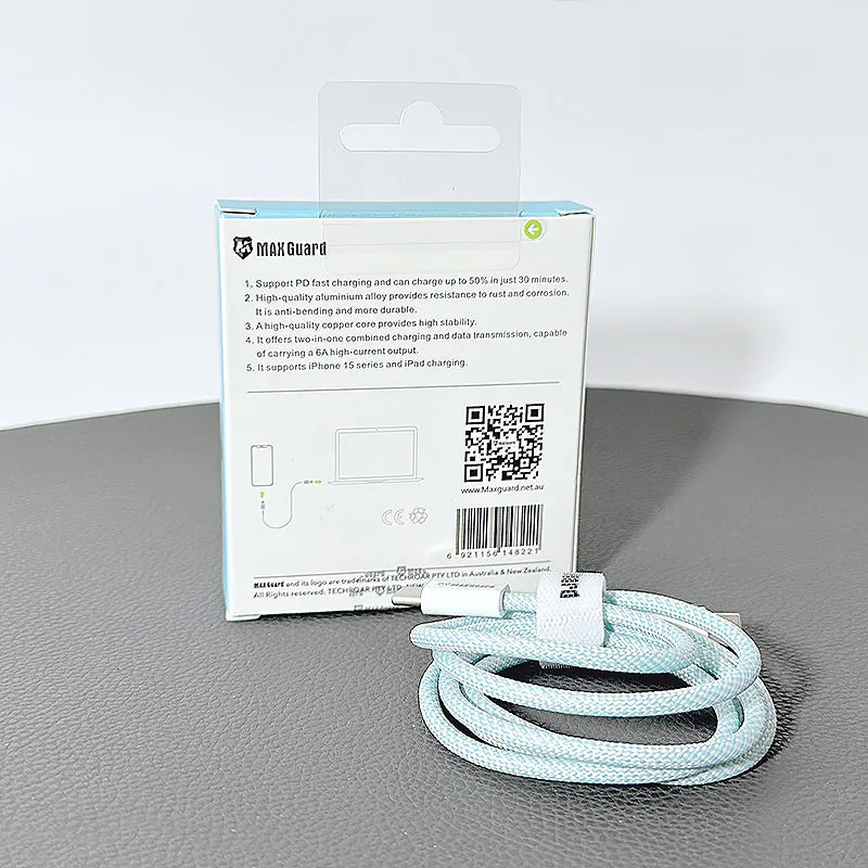 Maxguard MC01 1m Colours 60W Type-C to C cable