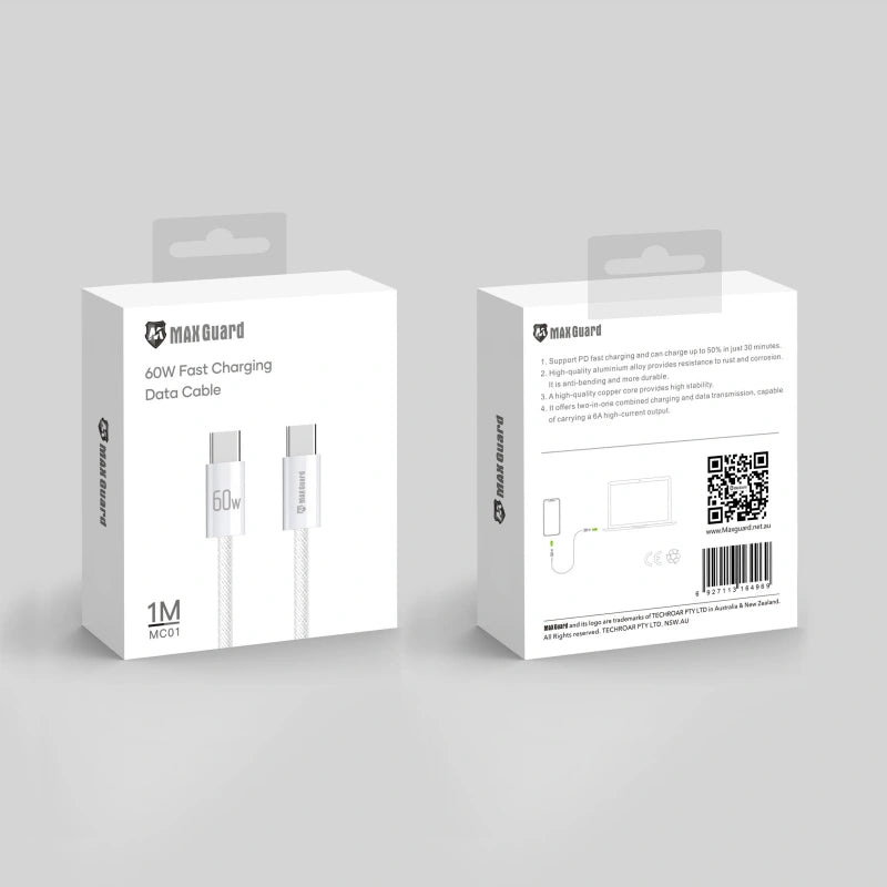 Maxguard MC01 1m 60W Type-C to C Cable