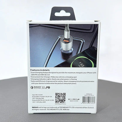 Maxguard MC036CC 38W USB A+C car charger with Type-C to C combo