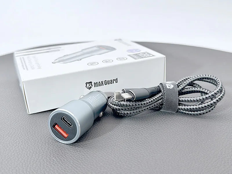 Maxguard MC036LC 38W USB A+C car charge with Type-C to Lightning combo
